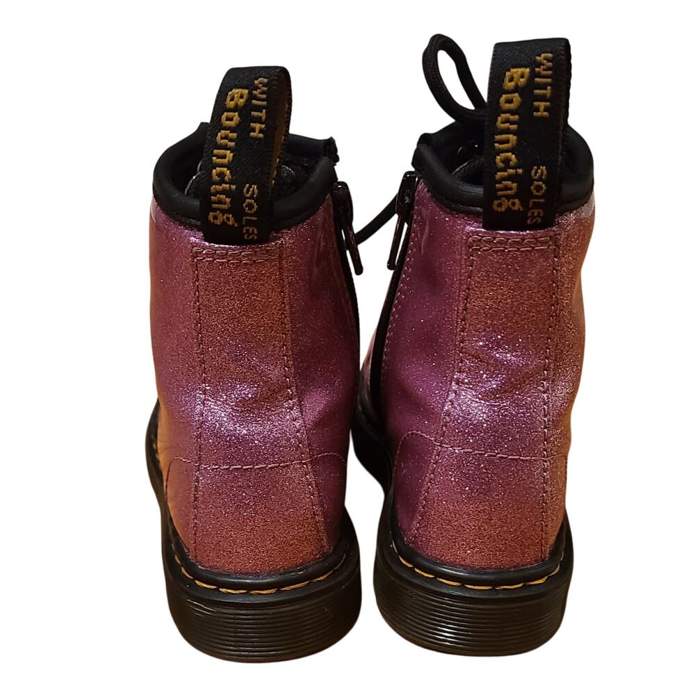 Dr Martens Air Wair 1460 Glitter J Kids Combat Boots Side Zipper-Sz 11 - Picture 4 of 8